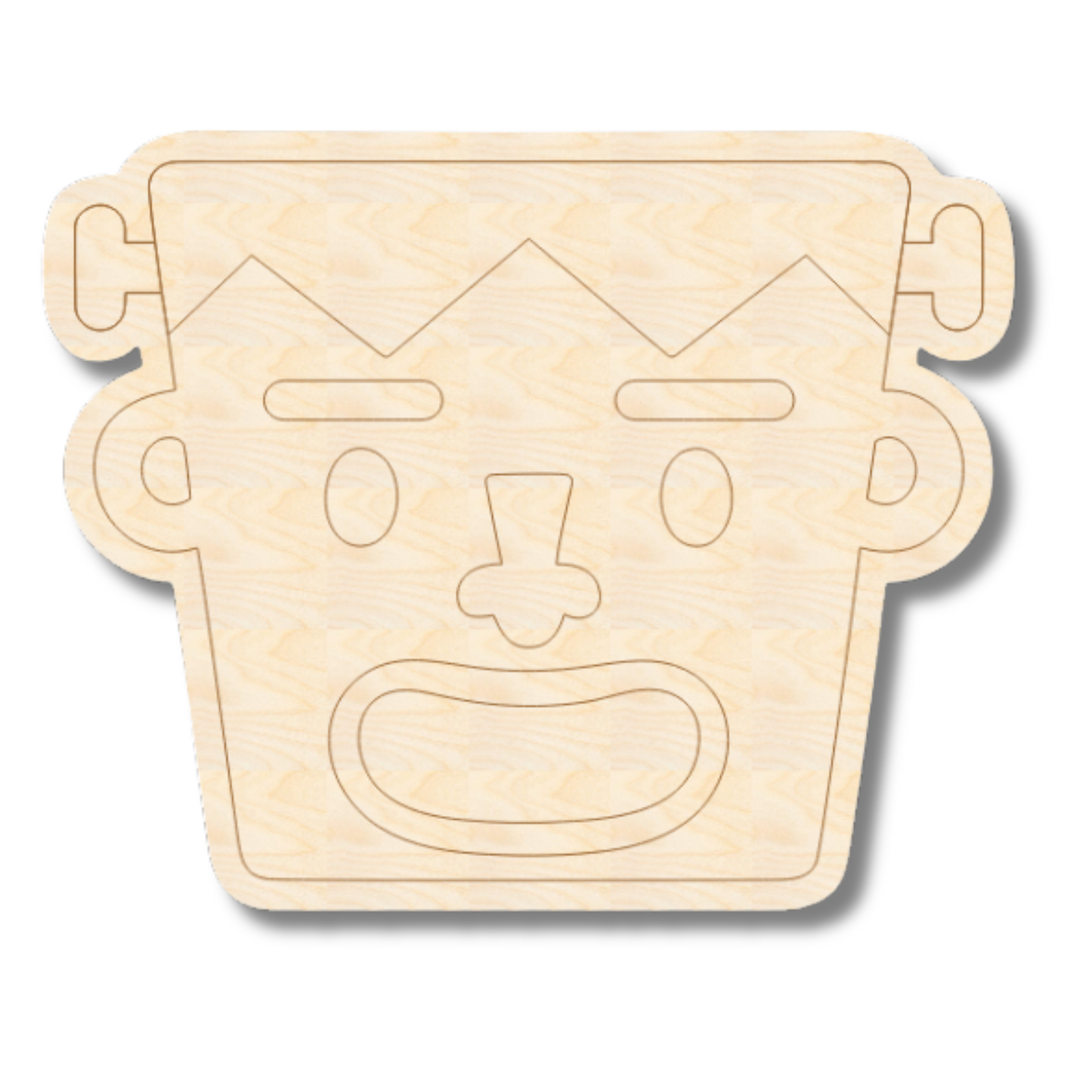 Unfinished Wood Etched Halloween Monster Shape | Paint By Line Crafts | up to 30" DIY