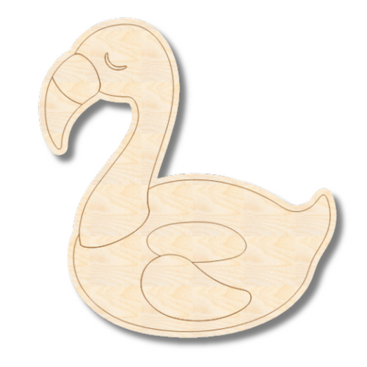 Unfinished Wood Etched Flamingo Float Shape | Paint By Line Crafts | up to 30" DIY