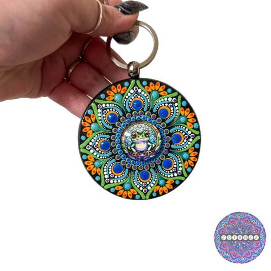 Frog Mandala Purse Pendant 3”