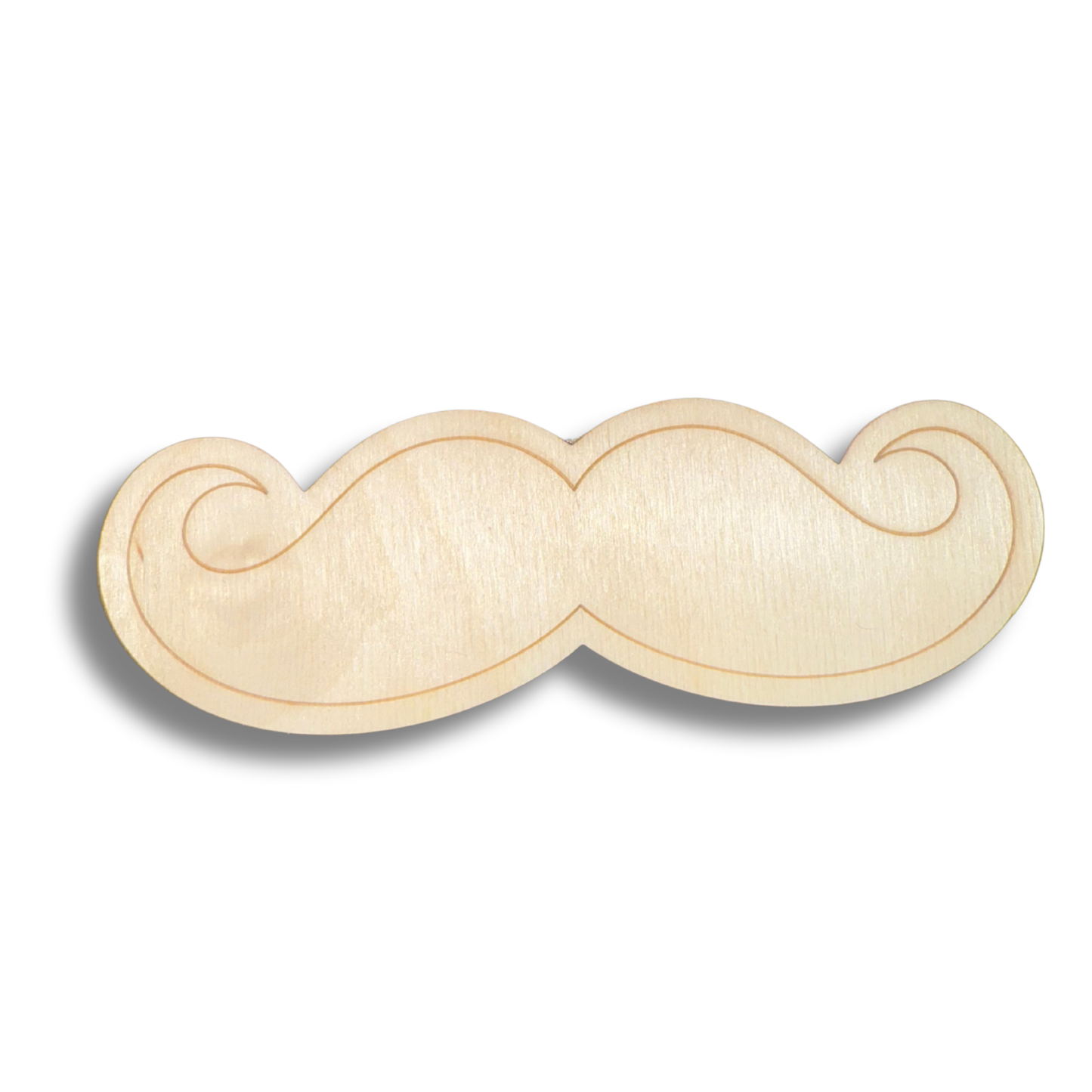 Unfinished Wood Etched Mustache Shape | Paint By Line Crafts | up to 30" DIY