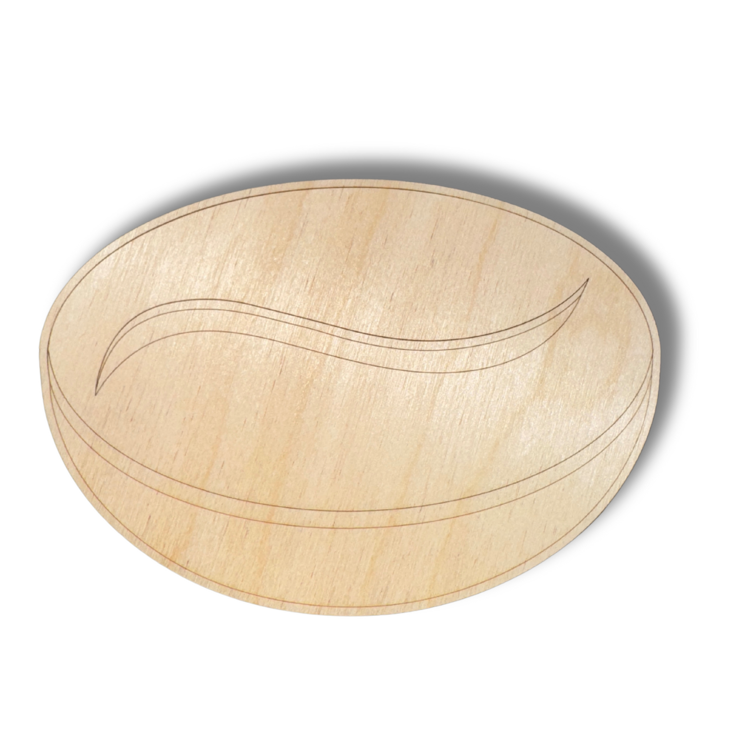 Unfinished Wood Etched Espresso Bean Shape | Paint By Line Crafts | up to 30" DIY
