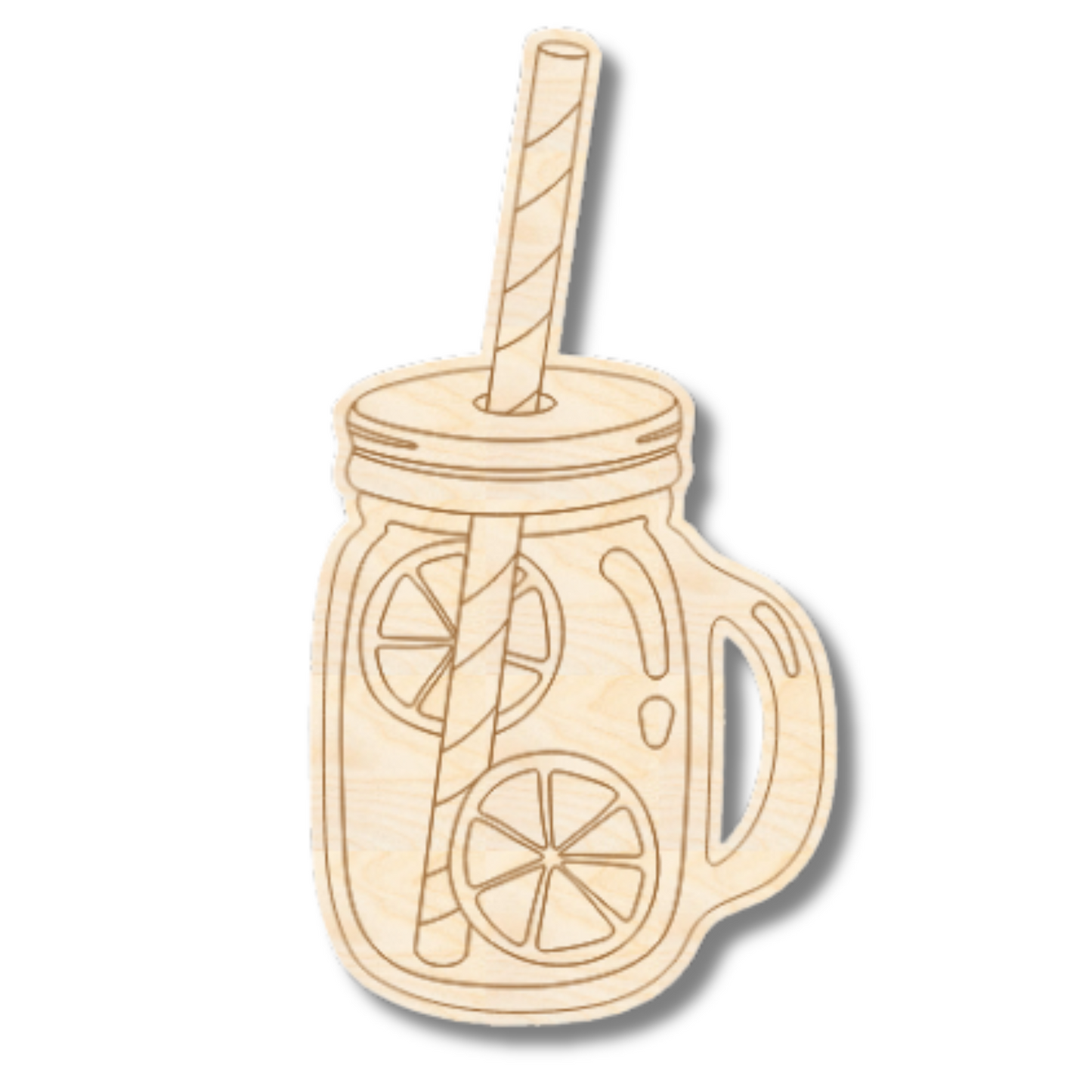 Unfinished Wood Etched Iced Beverage Shape | Paint By Line Crafts | up to 30" DIY