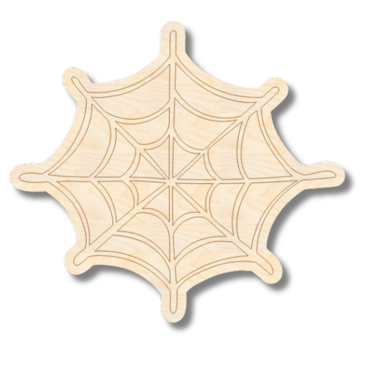 Unfinished Wood Etched Spider Web Shape | Paint By Line Crafts | up to 30" DIY