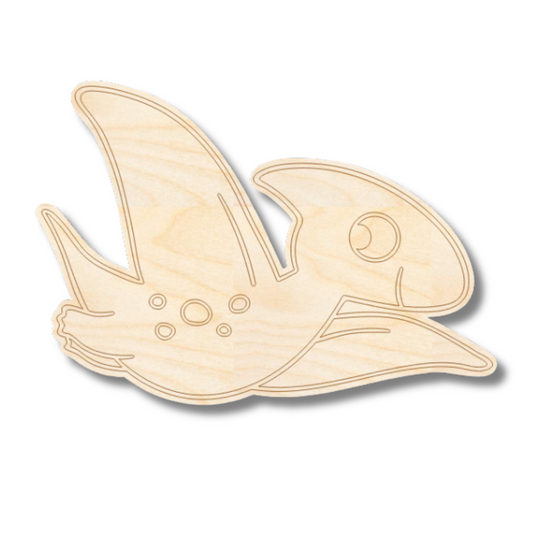 Unfinished Wood Etched Pteranodon Shape | Paint By Line Crafts | up to 30" DIY
