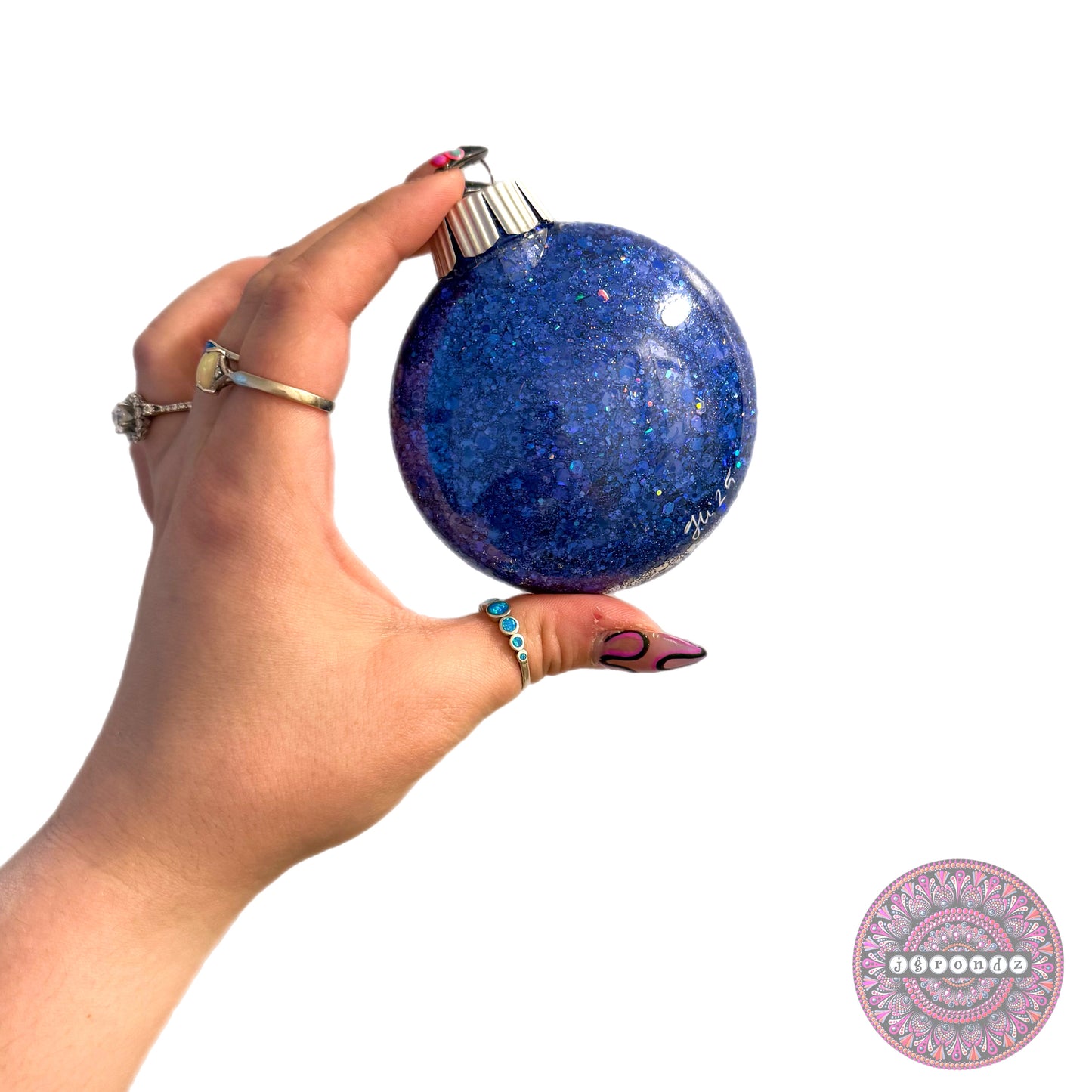 3” Rudolph Mandala Glitter Ornament