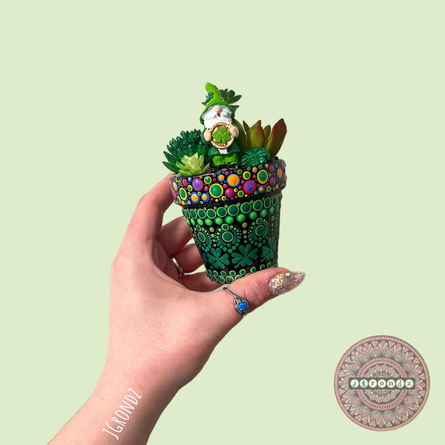 Luck-U-Lent Pot - St. 🍀 Day Painted Succulent Pot