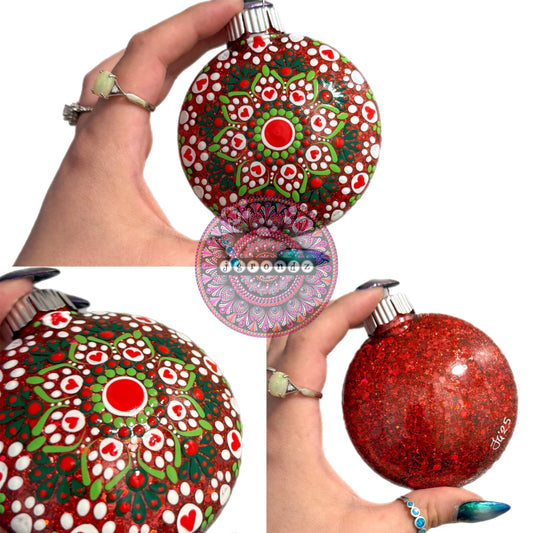 3” Paw Print Mandala Glitter Ornament
