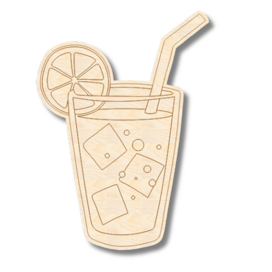 Unfinished Wood Etched Iced Drink Shape | Paint By Line Crafts | up to 30" DIY