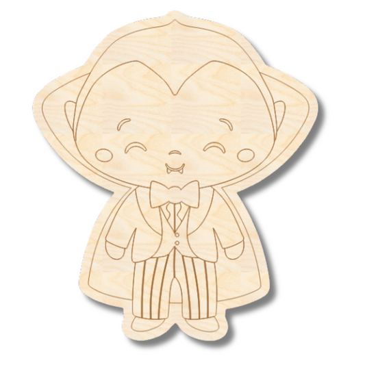 Unfinished Wood Etched Vampire Shape | Paint By Line Crafts | up to 30" DIY