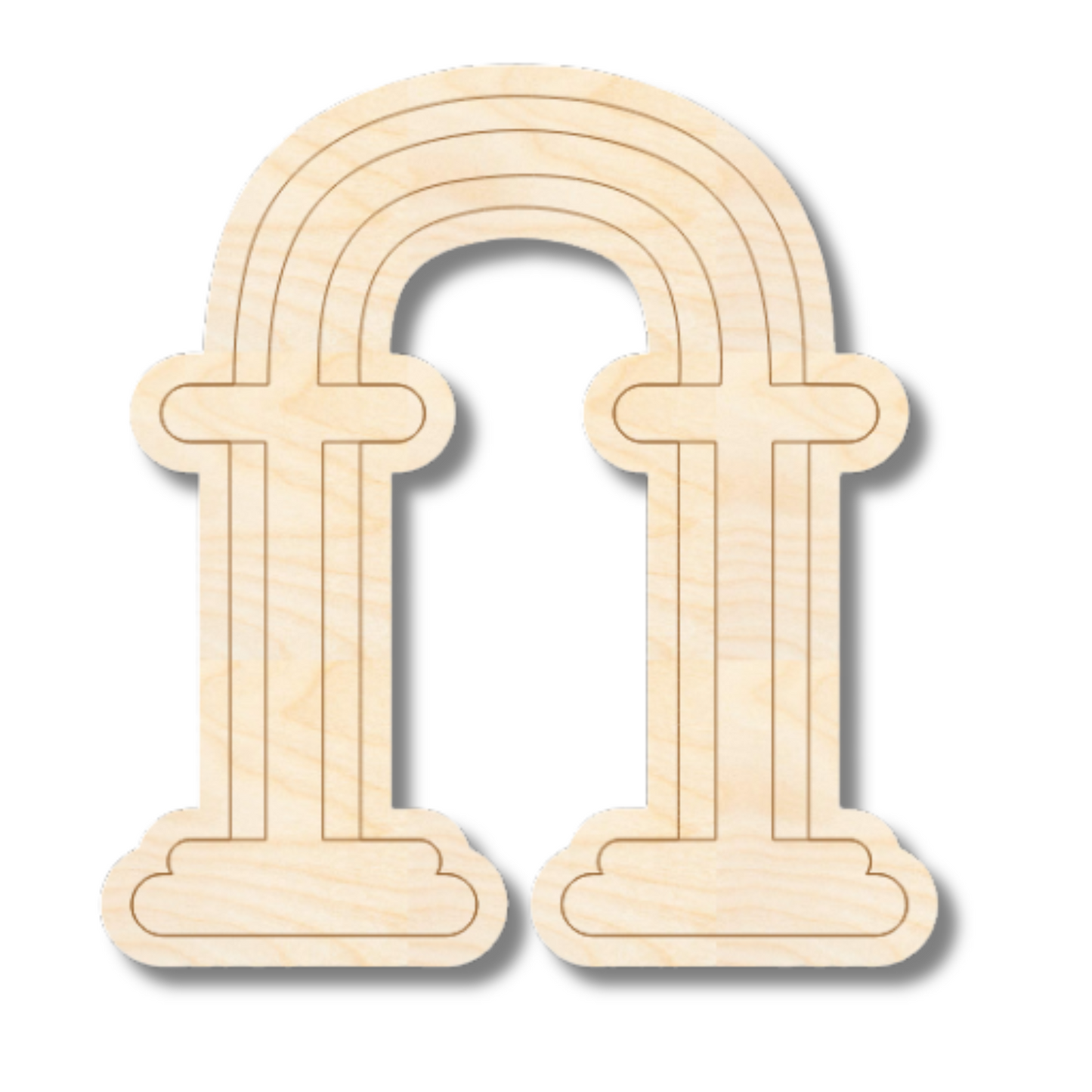 Unfinished Wood Etched Wedding Arch Shape | Paint By Line Crafts | up to 30" DIY