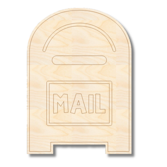 Unfinished Wood Etched Large Mail Box Shape | Paint By Line Crafts | up to 30" DIY