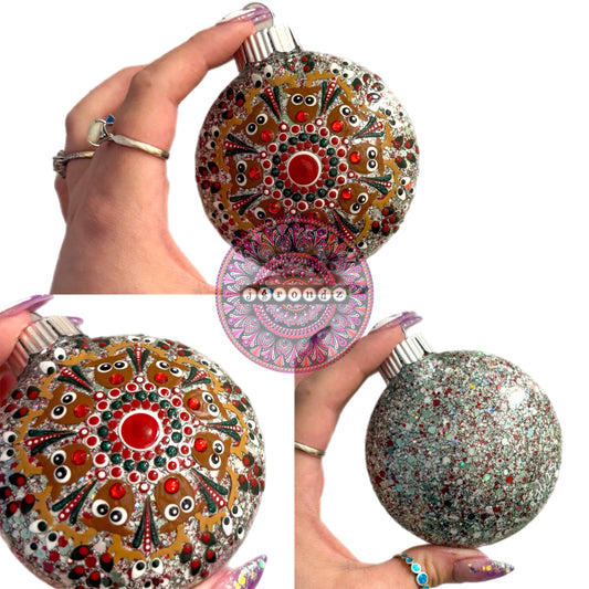 3” Reindeer Mandala Glitter Ornament
