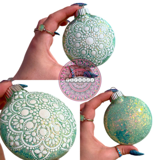 3” Snowflake Mandala Glitter Ornament