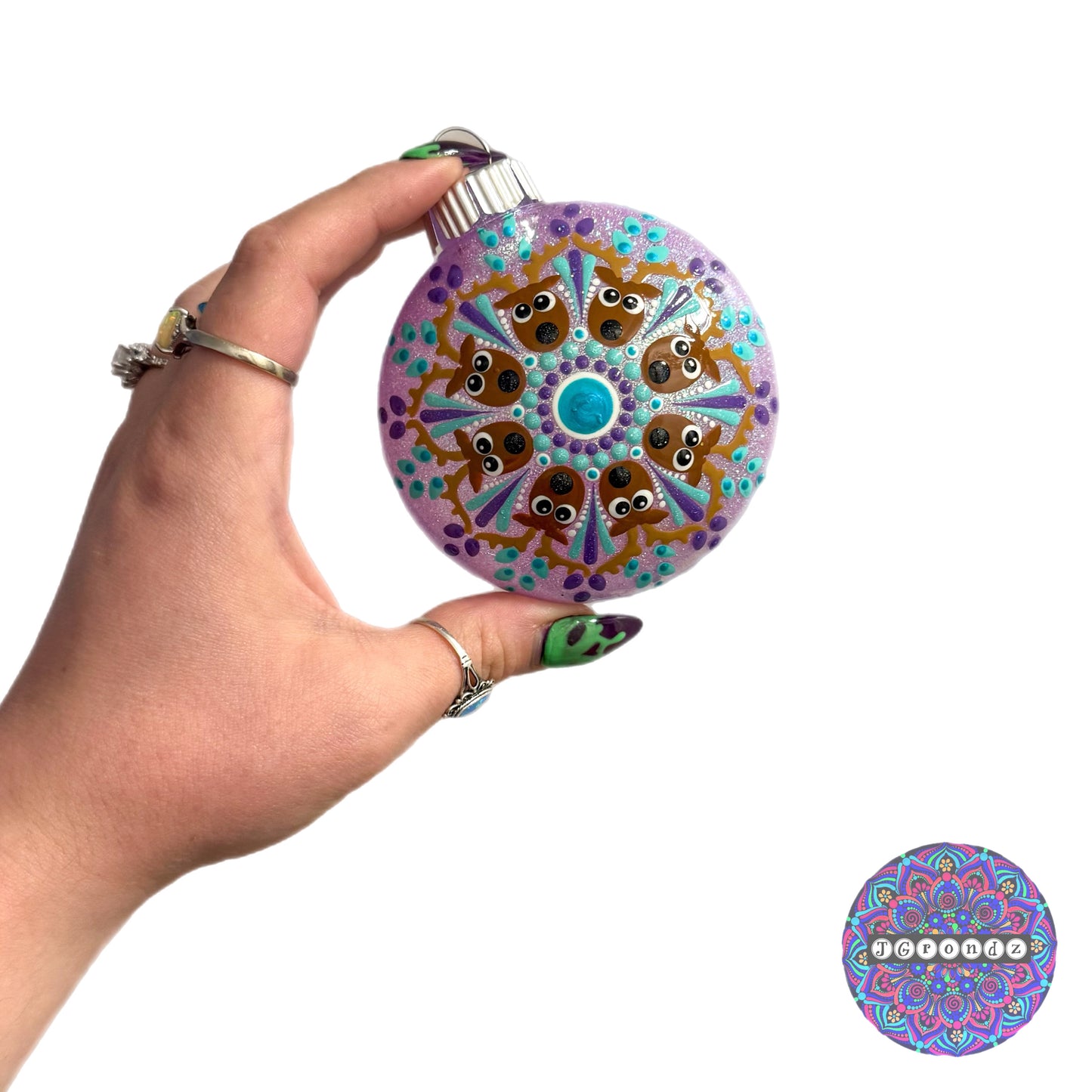 3” Reindeer Mandala Glitter Ornament