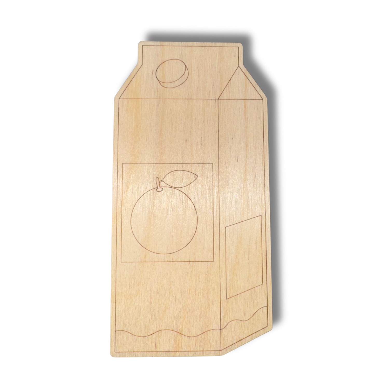 Unfinished Wood Etched Orange Juice Shape | Paint By Line Crafts | up to 30" DIY