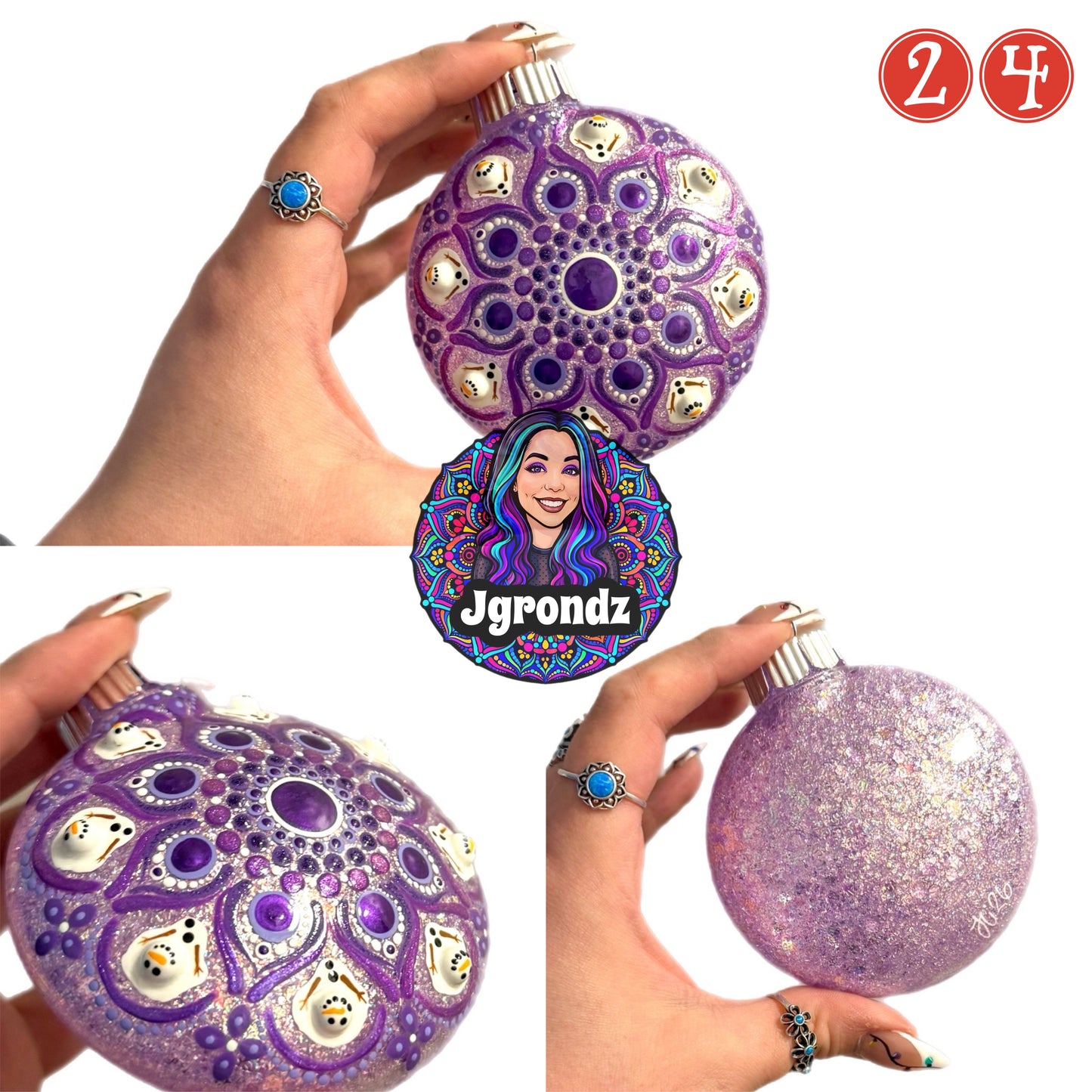 3” Melting Snowman Mandala Ornament