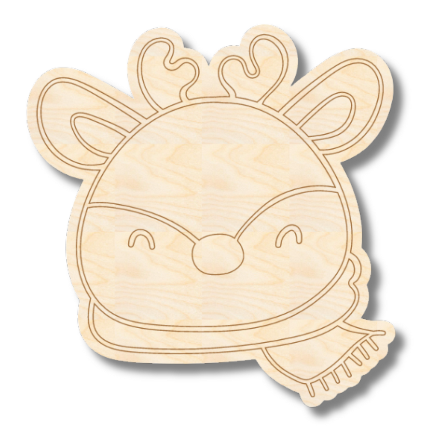 Unfinished Wood Etched Deer Head Shape | Paint By Line Crafts | up to 30" DIY