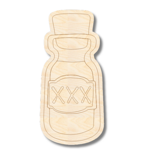 Unfinished Wood Etched Small Potion Shape | Paint By Line Crafts | up to 30" DIY