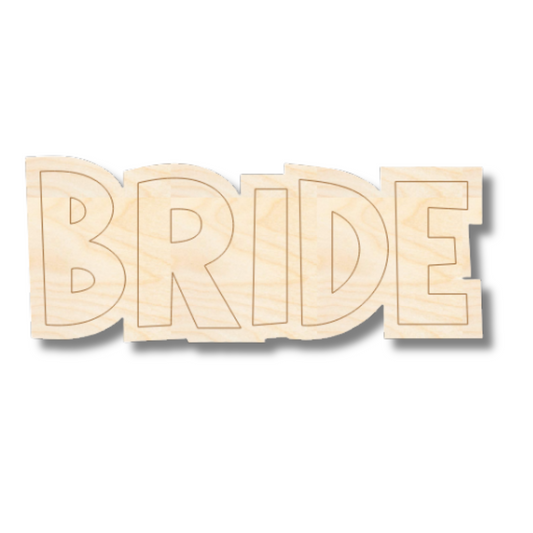 Unfinished Wood Etched Bride Shape | Paint By Line Crafts | up to 30" DIY
