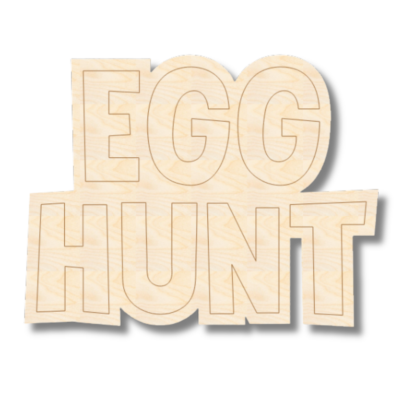 Unfinished Wood Etched Egg Hunt Shape | Paint By Line Crafts | up to 30" DIY