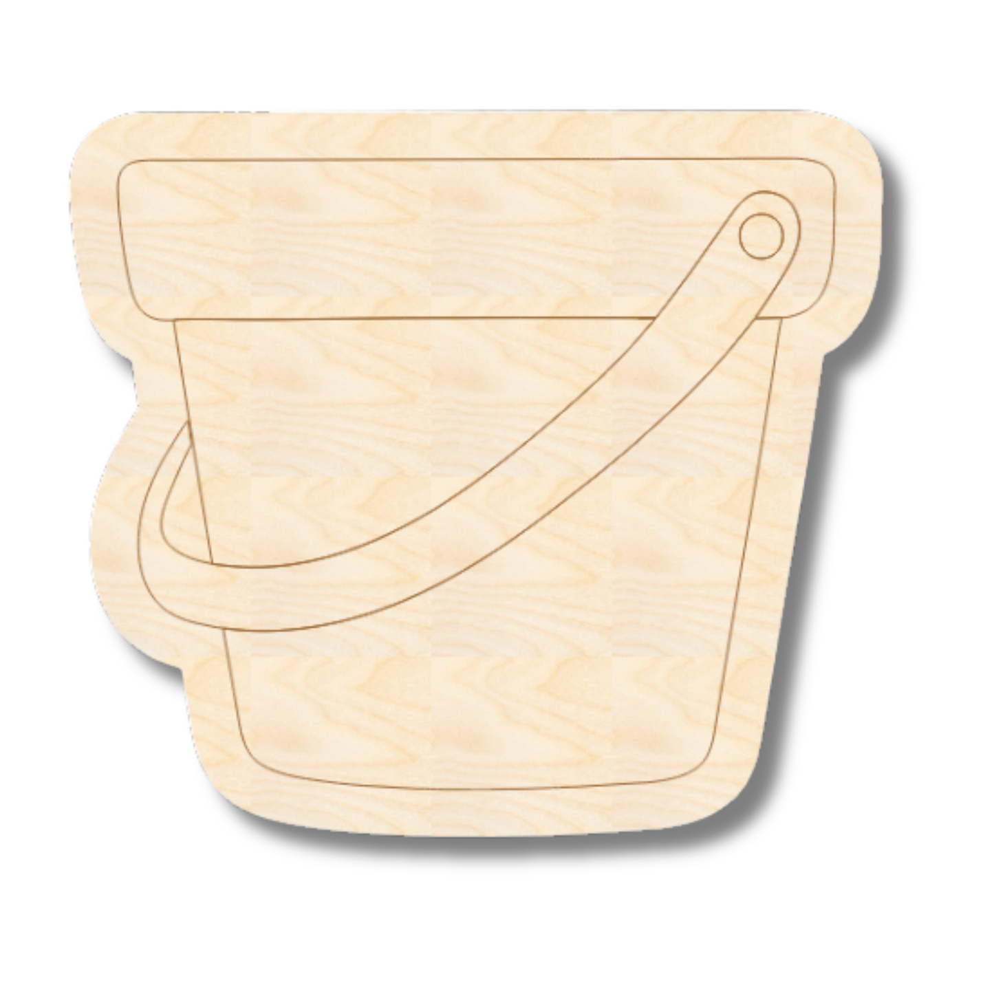 Unfinished Wood Etched Sand Bucket Shape | Paint By Line Crafts | up to 30" DIY