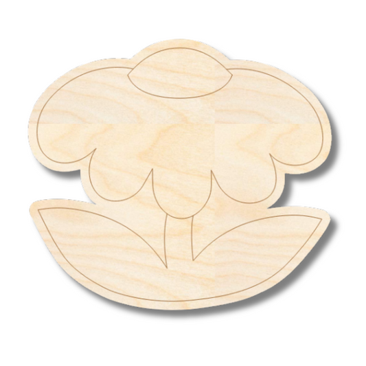 Unfinished Wood Etched Flower Shape | Paint By Line Crafts | up to 30" DIY