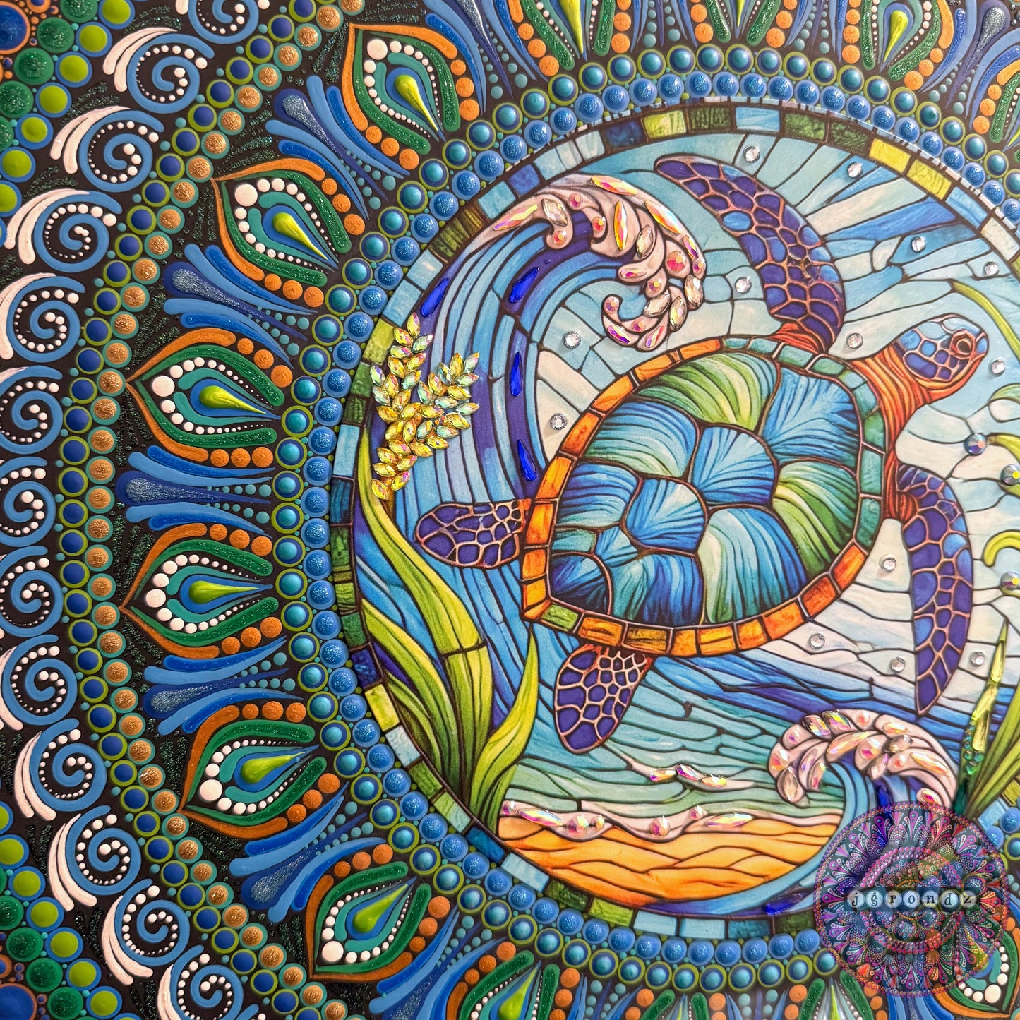 16” Sea Turtle Mandala Painting