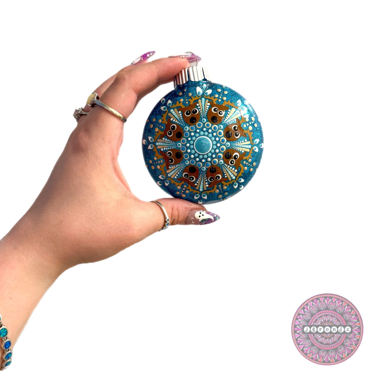 3” Reindeer Mandala Glitter Ornament