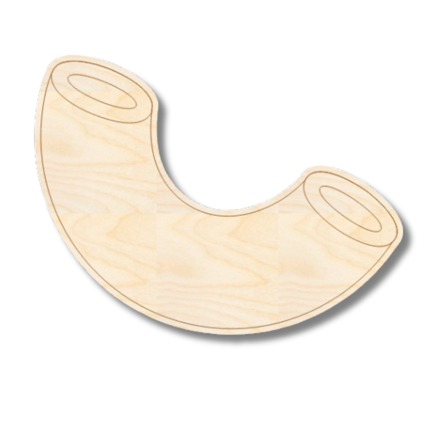 Unfinished Wood Etched Macaroni Noodle Shape | Paint By Line Crafts | up to 30" DIY