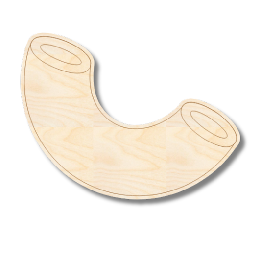 Unfinished Wood Etched Macaroni Noodle Shape | Paint By Line Crafts | up to 30" DIY