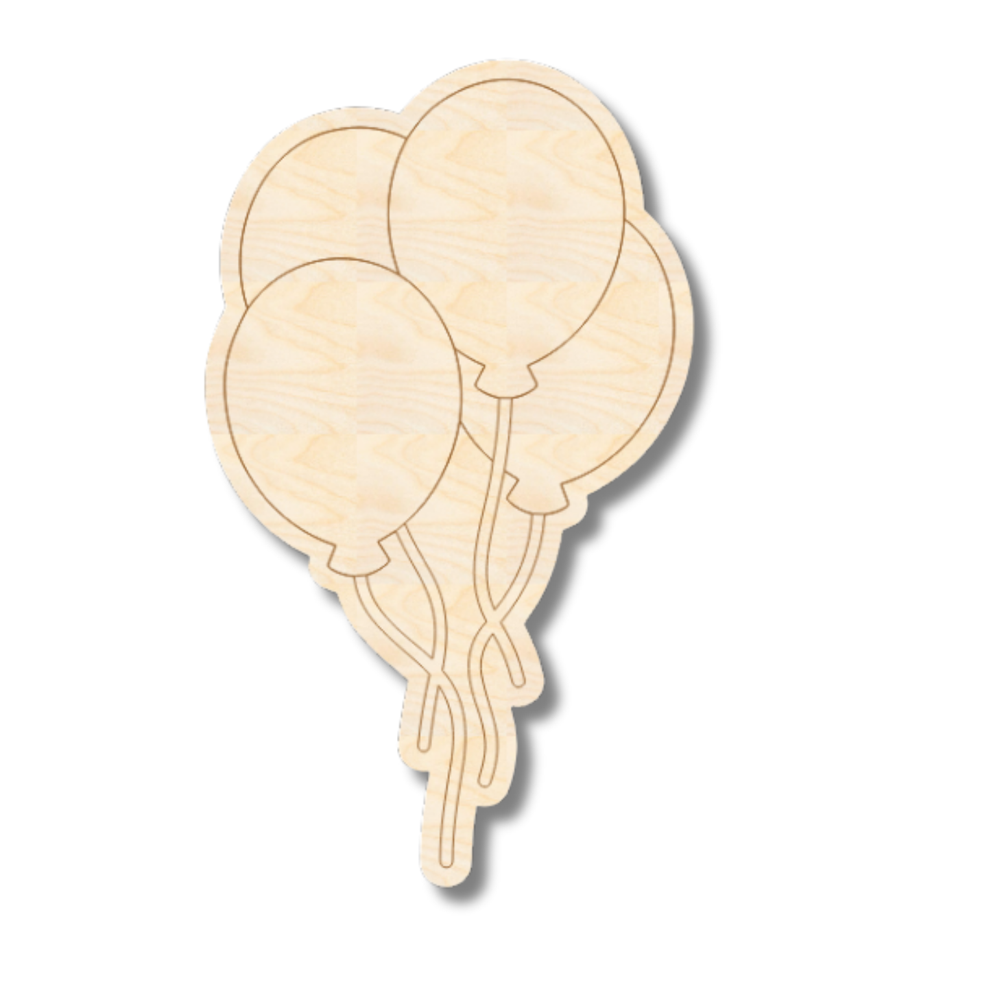 Unfinished Wood Etched Birthday Balloons Shape | Paint By Line Crafts | up to 30" DIY