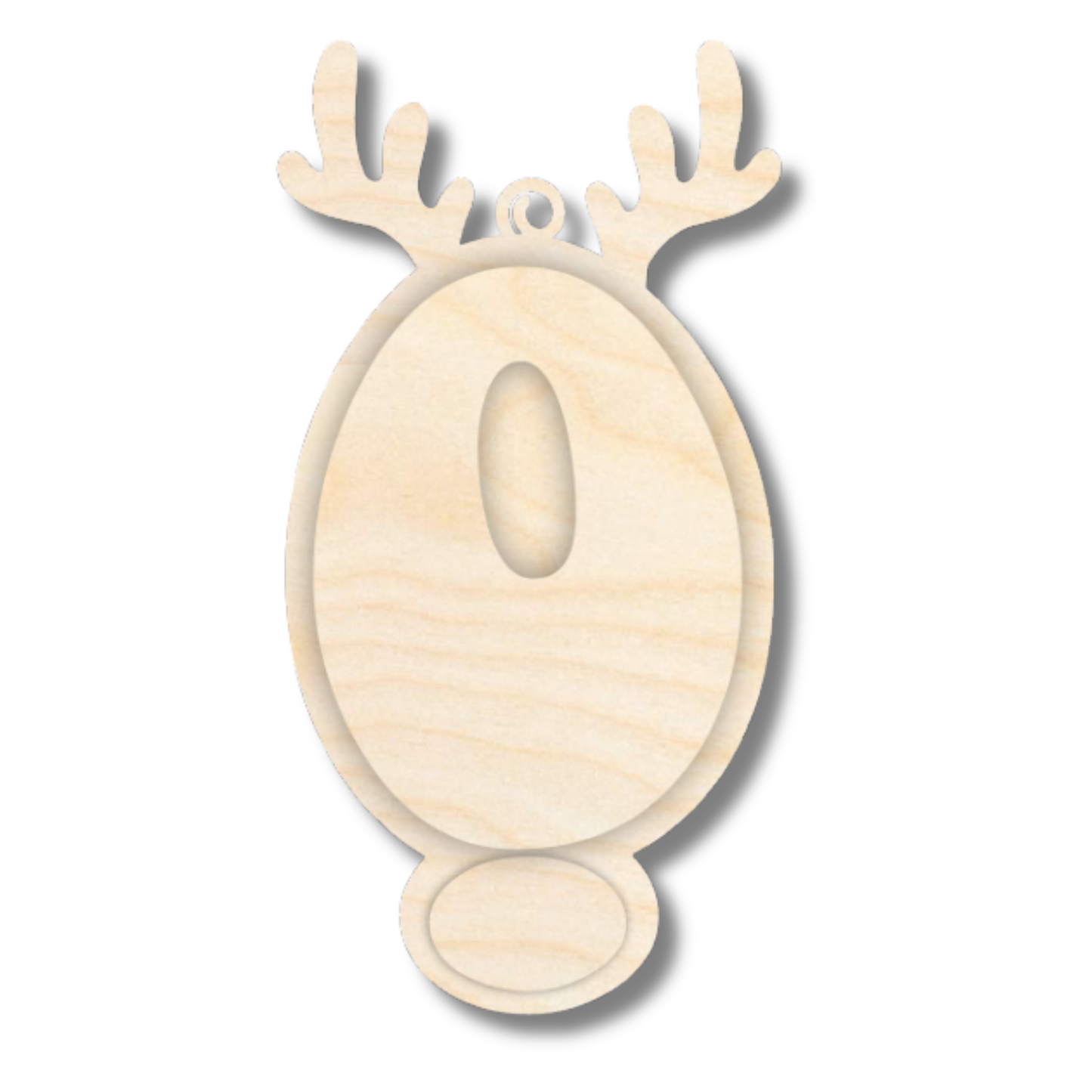 Unfinished Wood Layered Letter and Number Reindeer Ornaments | A-Z | 0-9 | 3 Piece | 6" Tall | 1/8" Wood | Wood Craft DIY