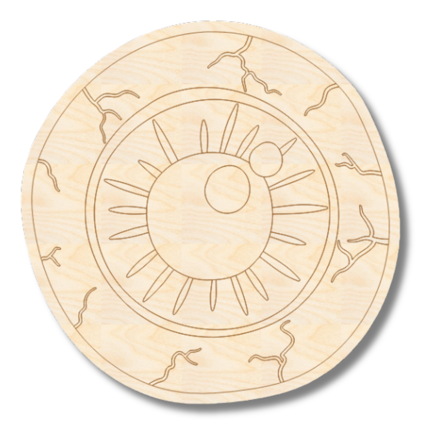 Unfinished Wood Etched Eyeball Shape | Paint By Line Crafts | up to 30" DIY