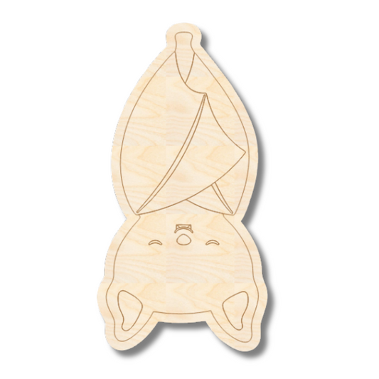 Unfinished Wood Etched Hanging Bat Shape | Paint By Line Crafts | up to 30" DIY