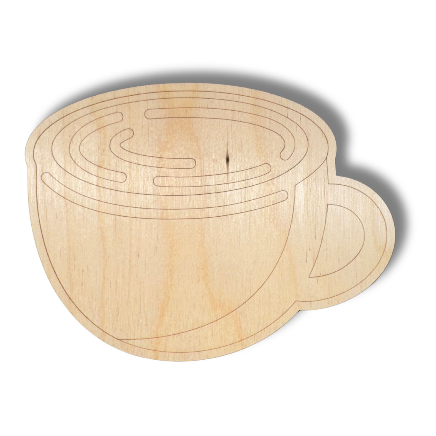 Unfinished Wood Etched Coffee Cup Shape | Paint By Line Crafts | up to 30" DIY