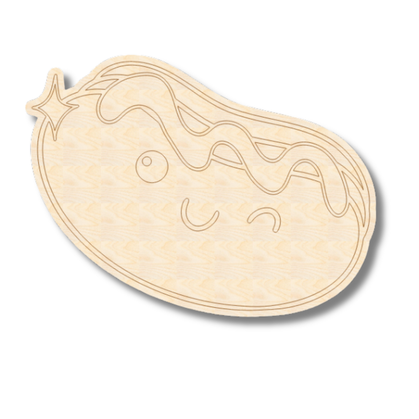Unfinished Wood Etched Groovy Hot Dog Shape | Paint By Line Crafts | up to 30" DIY