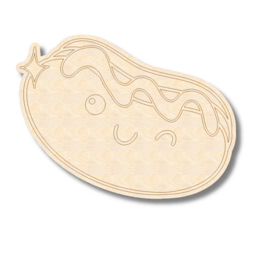 Unfinished Wood Etched Groovy Hot Dog Shape | Paint By Line Crafts | up to 30" DIY