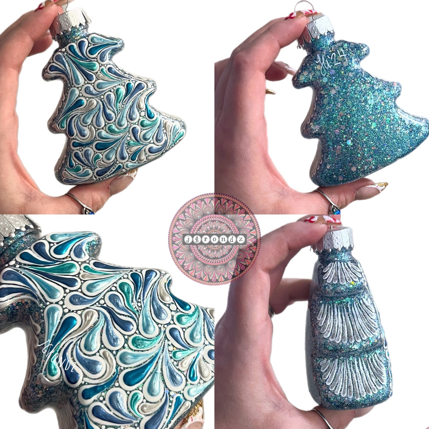 4” Christmas Tree Glitter Ornament