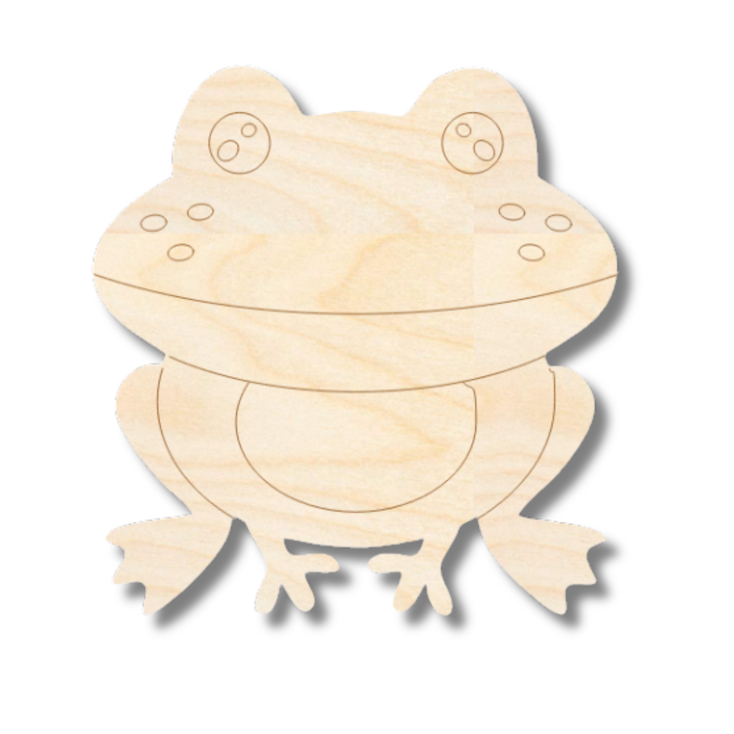 Unfinished Wood Etched Frog Shape | Paint By Line Crafts | up to 30" DIY