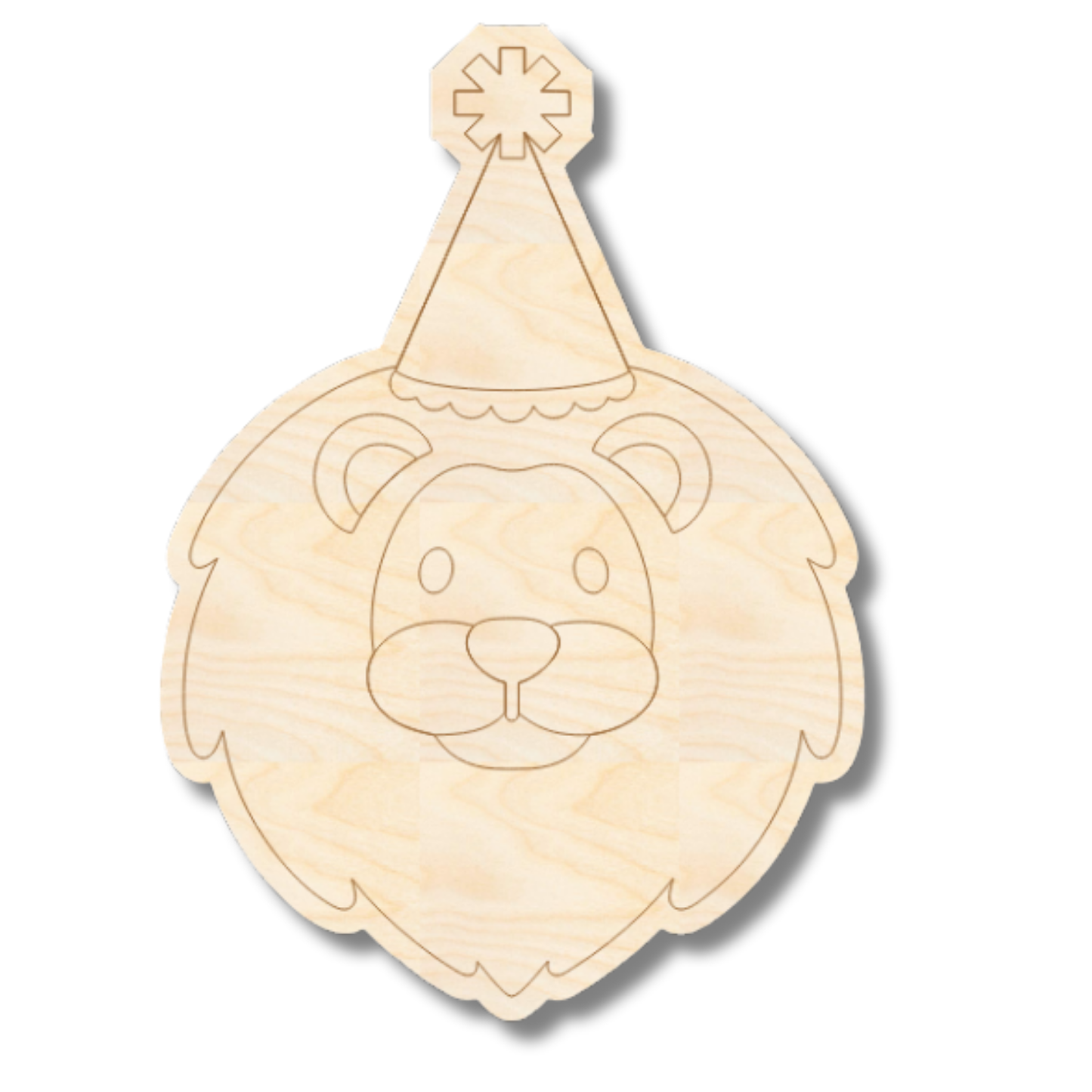 Unfinished Wood Etched Birthday Lion Shape | Paint By Line Crafts | up to 30" DIY