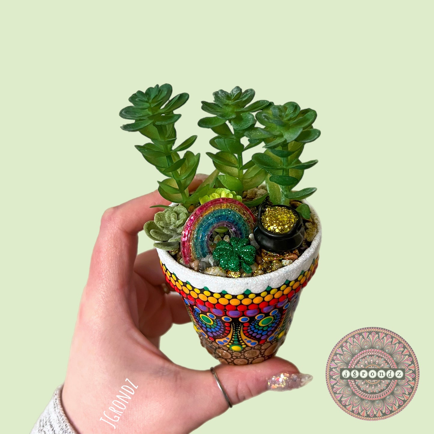 Luck-U-Lent Pot - St. 🍀 Day Painted Succulent Pot