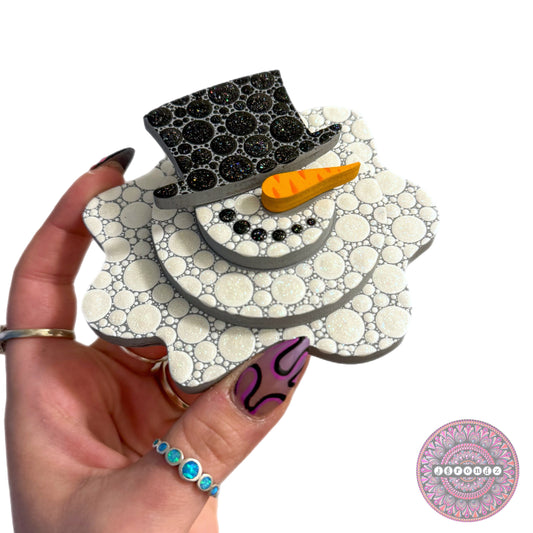 Melting Snowman Layered Wood Shape Ornament