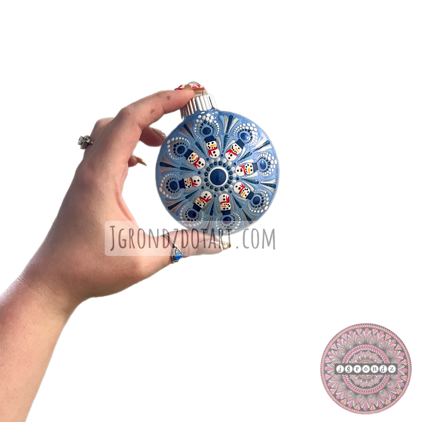 3” Snowman Mandala Glitter Ornament