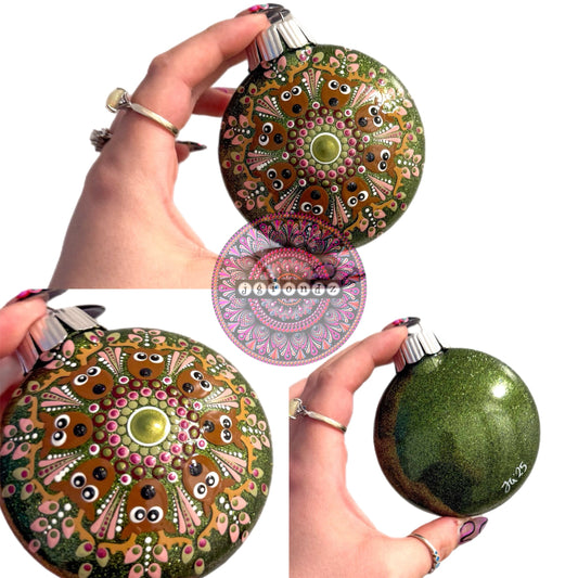 3” Reindeer Mandala Glitter Ornament