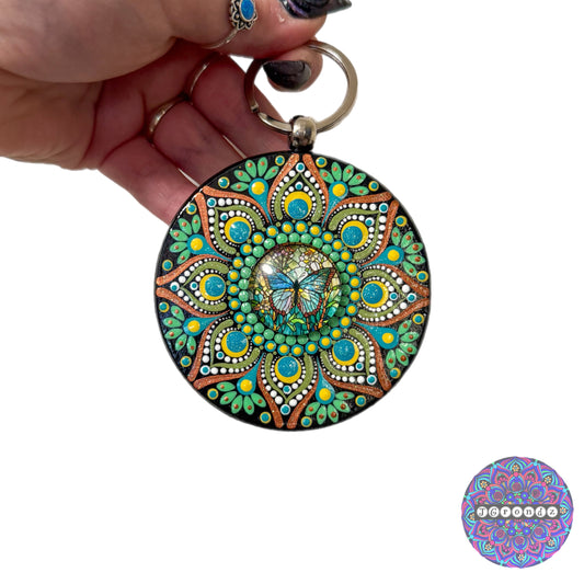Butterfly Mandala Purse Pendant 3”