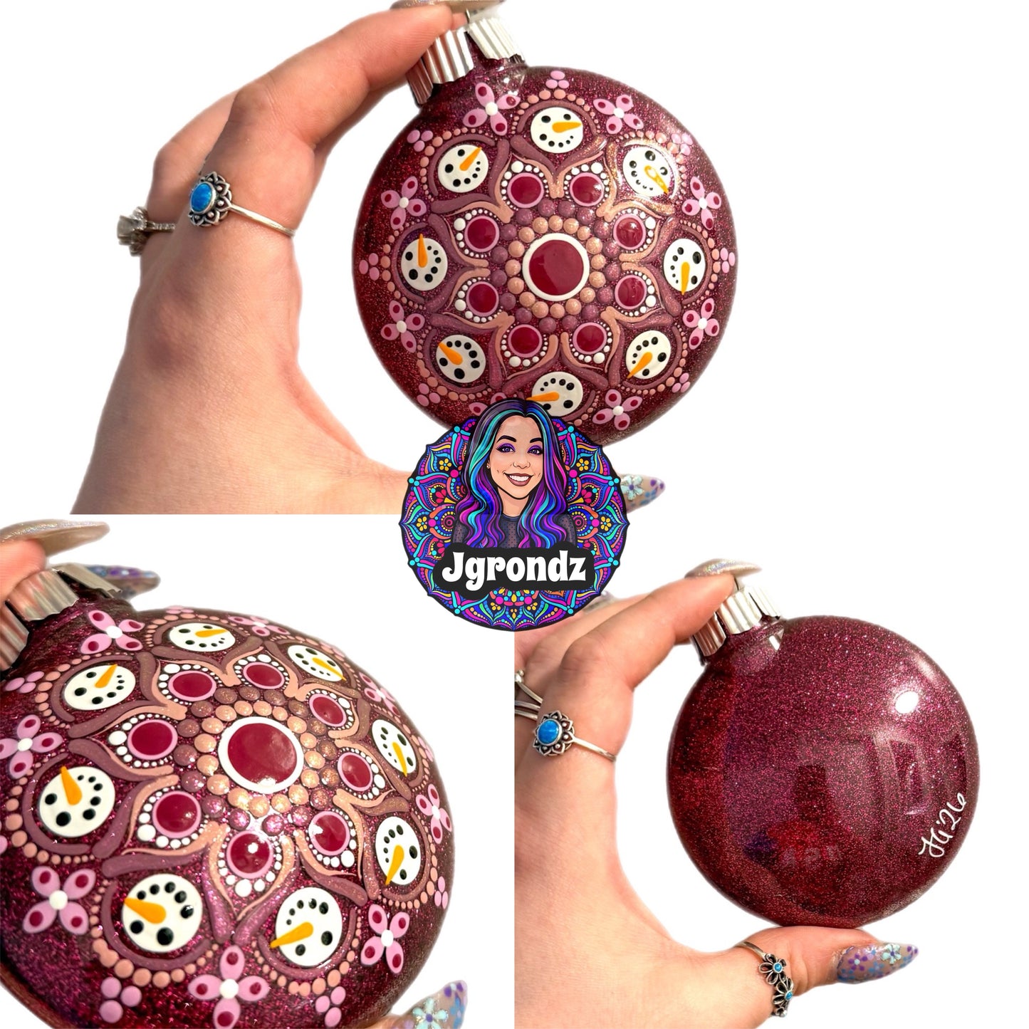3” Snowman Mandala Ornament