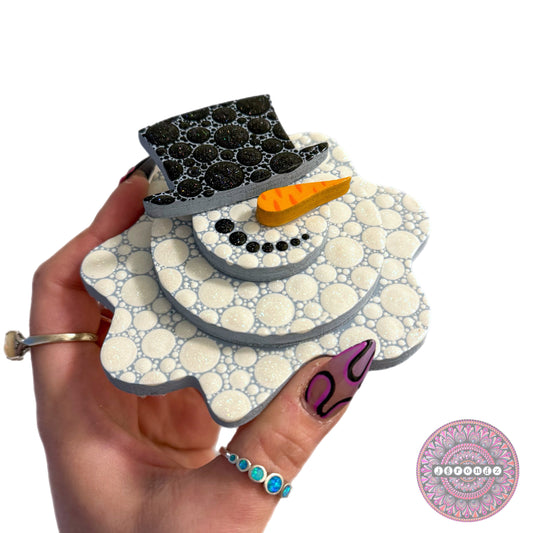 Melting Snowman Layered Wood Shape Ornament