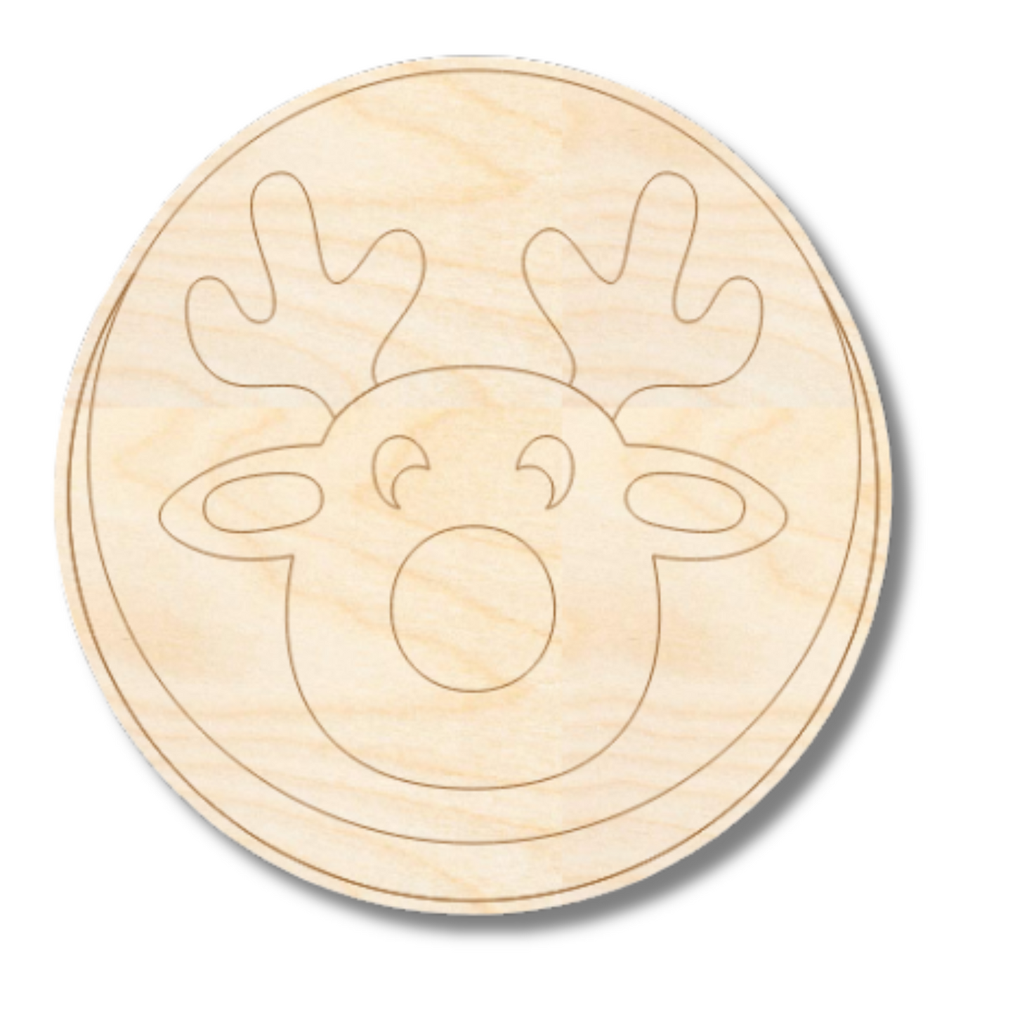 Unfinished Wood Etched Reindeer Cookie Shape | Paint By Line Crafts | up to 30" DIY