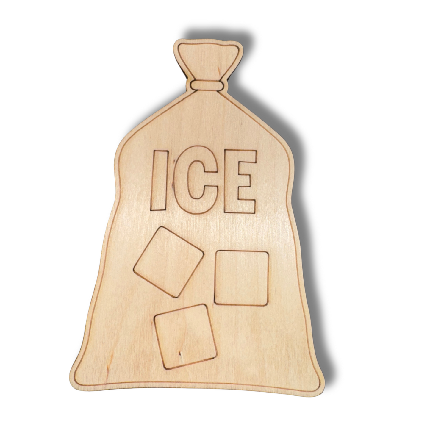 Unfinished Wood Etched Ice Bag Shape | Paint By Line Crafts | up to 30" DIY