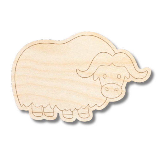 Unfinished Wood Etched Buffalo Shape | Paint By Line Crafts | up to 30" DIY